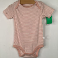Size 3-6m: Burt's Bees Pink/White Striped Onesie NEW