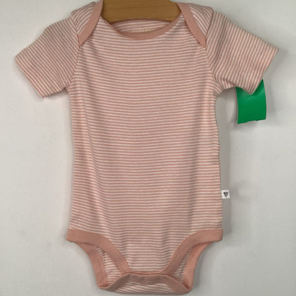 Size 3-6m: Burt's Bees Pink/White Striped Onesie NEW