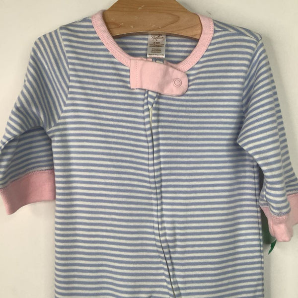 Size 3-6m- Touched By Nature Blue/White Striped Footy PJs NEW