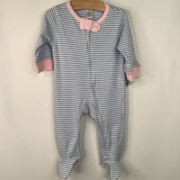 Size 3-6m- Touched By Nature Blue/White Striped Footy PJs NEW