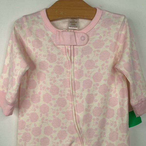 Size 3-6m- Touched By Nature White/Pink Flowers Footy PJs NEW