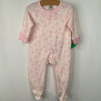 Size 3-6m- Touched By Nature White/Pink Flowers Footy PJs NEW