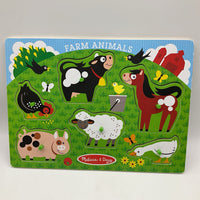 Melissa & Doug Farm Animals Wooden Peg Puzzle
