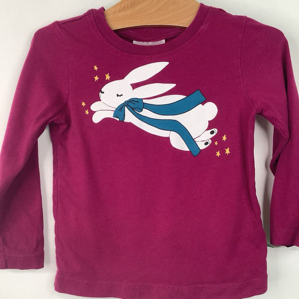 Size 3 (90): Hanna Andersson Pink Bunny Long Sleeve Shirt