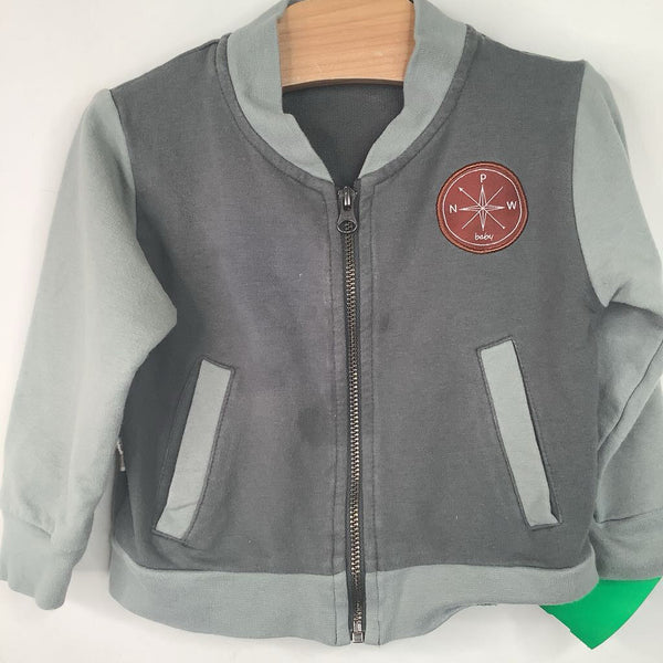 Size 3-6m: PNW Baby Grey Zip-Up Sweater