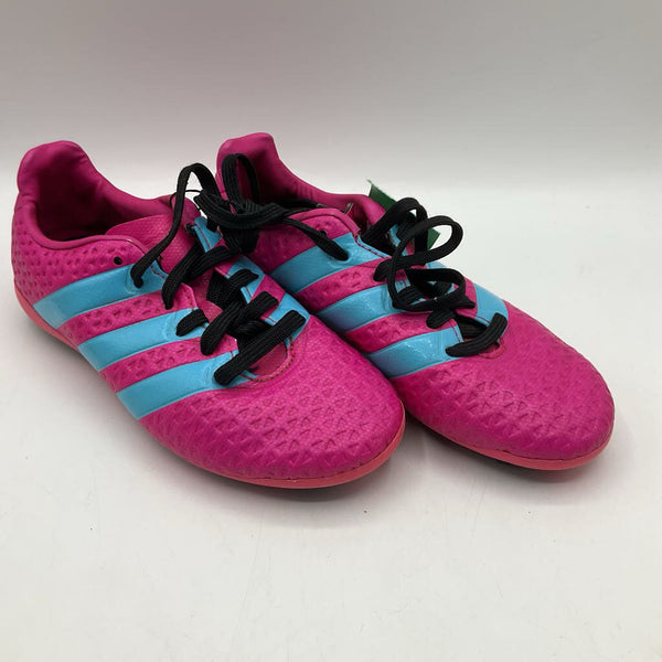 Size 13.5: Adidas Pink/Blue Lace-Up Soccer Cleats