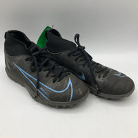 Size 2Y: Nike Black/Blue Lace-Up Indoor Soccer Cleats