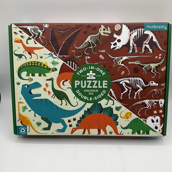 Mudpuppy Double Sided Dinosaur 100pc Puzzle