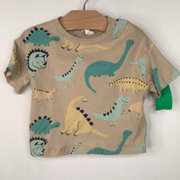 Size 6m: H&M: Tan Dinosaur Print T-Shirt