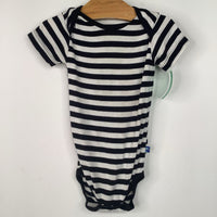 Size 6-12m: Kickee Pants Black/White Striped Onesie