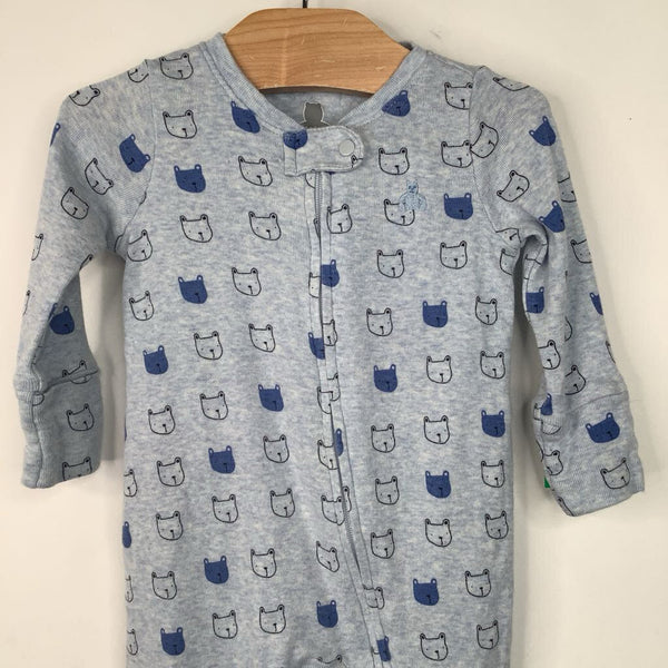 Size 0-3m: Gap Blue Bear Print 1pc Footy PJs