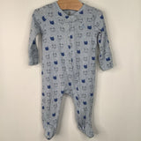 Size 0-3m: Gap Blue Bear Print 1pc Footy PJs