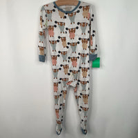 Size 9-12m: Magnetic Me White/ Weight Lifting Bear 1pc Footy PJs