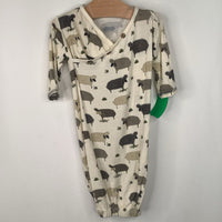 Size 0-3m: Mudpie Creme/Grey Sheep Print Nighty