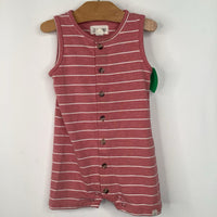 Size 6-12m: Me + Henry Red/White Striped Tank Short Romper