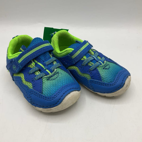 Size 4.5: Stride Rite Blue/Green Velcro Strap Shoes