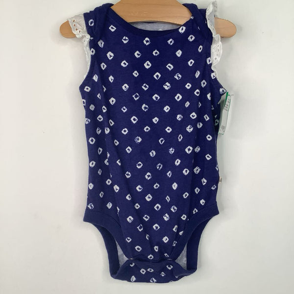 Size 12-18m: Baby Gap Blue/White Sleeveless Onesie