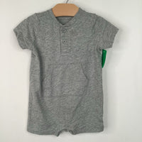 Size 6-12m: Primary Grey Short Sleeve Short Romper