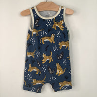 Size 3m: Winter Water Factory Blue Cheeta Print Sleeveless Short Romper