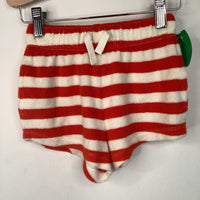 Size 3 (90): Hanna Andersson White/Red Striped Terry Cloth Shorts