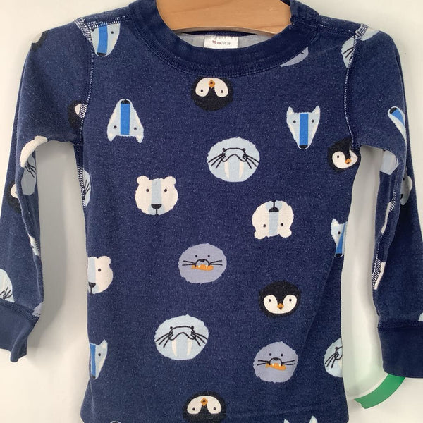 Size 3 (90): Hanna Andersson Navy/ Polar Animal 2pc PJ's