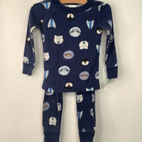 Size 3 (90): Hanna Andersson Navy/ Polar Animal 2pc PJ's