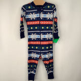 Size 12-18m (75) : Hanna Andersson Navy Snowflake Pattern PJs REDUCED