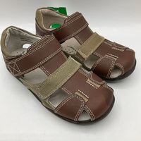 Size 13: Pediped Brown Velcro Strap Sandals