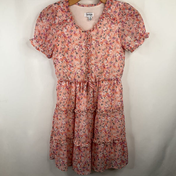 Size 10: Speechless Pink Floral Patterned Short Sleeve Dress