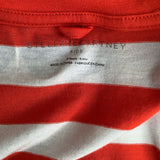 Collectors Corner-Size 8: Stella McCartney Red/White Striped Blue Floral Long Sleeve Shirt