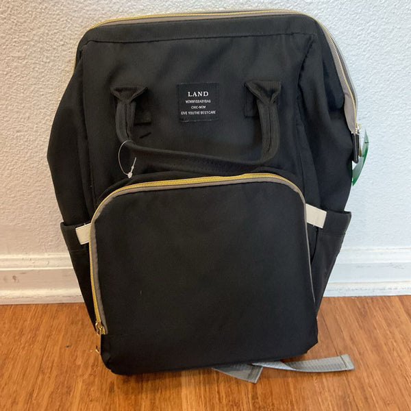 Land Black Diaper Bag