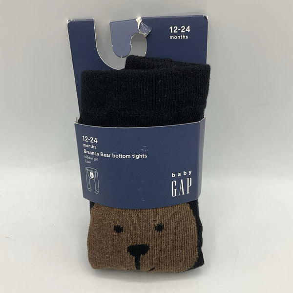 Size 12-24m: Gap Black Bear Footed Tights-NEW