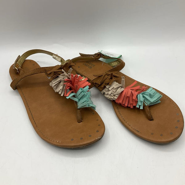 Size 4Y: Harper Canyon Colorful Tassel Buckle Sandals