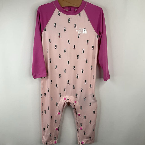 Size 6-12m: The North Face Pink Floral 1pc Rash Guard