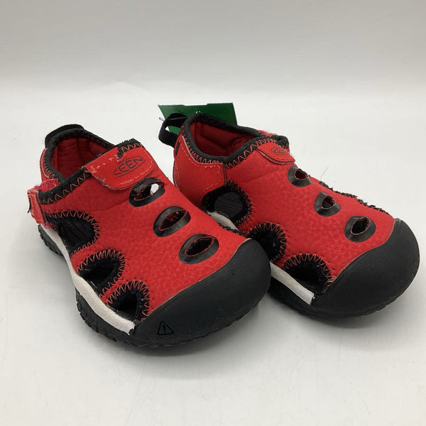 Size 4: Keen Red/Black Velcro Strap Sandals