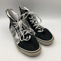 Size 4.5Y: Vans Off The Wall Animal Print Lace-Up Sneakers