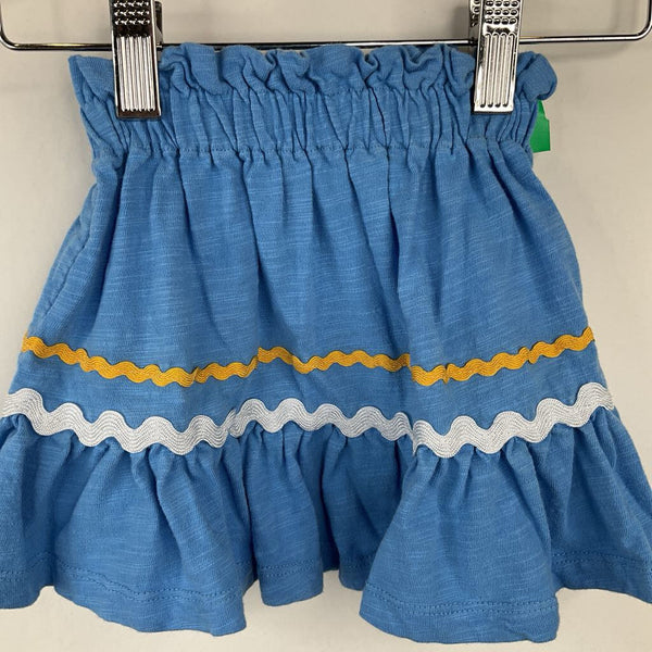 Size 3: Maison Me Blue/White & Yellow Striped Skirt