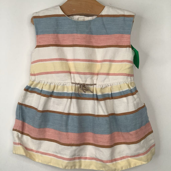Size 12-18m: Zara Creme/Blue/Red Striped Tank Dress