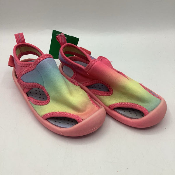 Size 8m: Osh Kosh B'Gosh Pink Colorful Velcro Strap Water Shoes