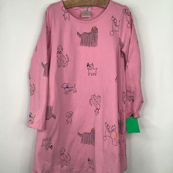 Size 4 (100): Hanna Andersson Pink Dog Print Long Sleeve Dress