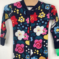 Size 2 (85): Hanna Andersson Blue Floral Print 1pc PJs