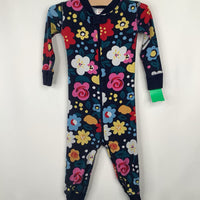 Size 2 (85): Hanna Andersson Blue Floral Print 1pc PJs