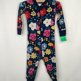 Size 2 (85): Hanna Andersson Blue Floral Print 1pc PJs