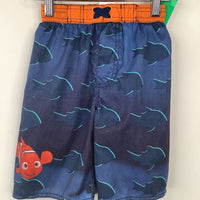 Size 2: Disney Blue/Orange Finding Nemo Swim Trunks