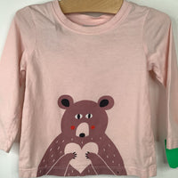 Size 2 (85): Hanna Andersson Pink Bear Long Sleeve Shirt