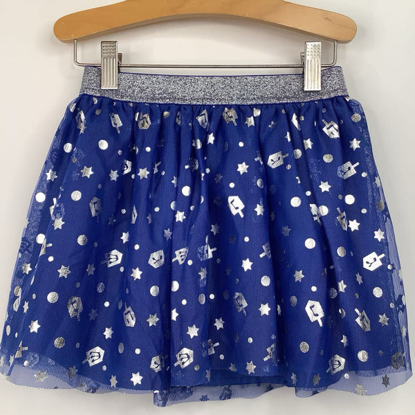Size 4-5: Cat & Jack Chaunaka Blue/Silver Dreidel Skirt