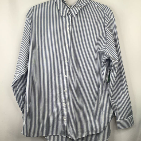 Size M: Sonoma White/Blue Stripe Button Up Shirt NEW W/ TAGS