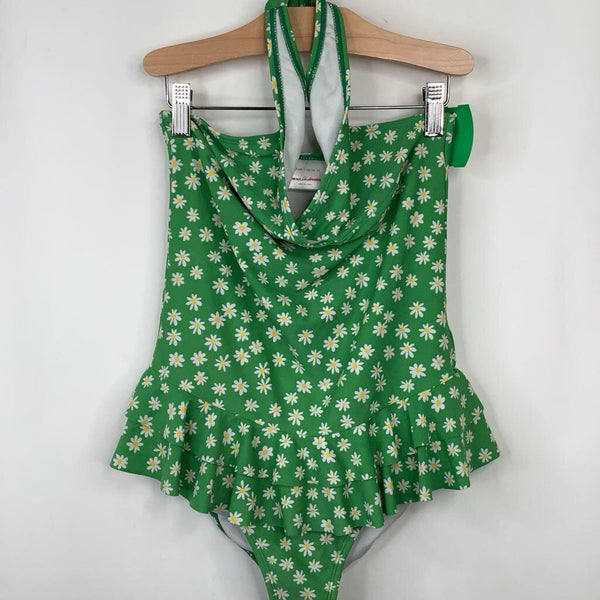 Size 14-16 (160): Hanna Andersson Green Daisy 1pc Swimsuit
