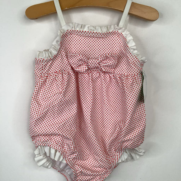 Size 6-12m: Janie & Jack Red/White Polka Dots 1pc Swimsuit