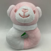 White/Pink Bear Plush Rattle